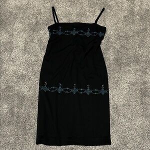 Vintage Bonkers Clothing Co.  Black Dress with Blue Accents